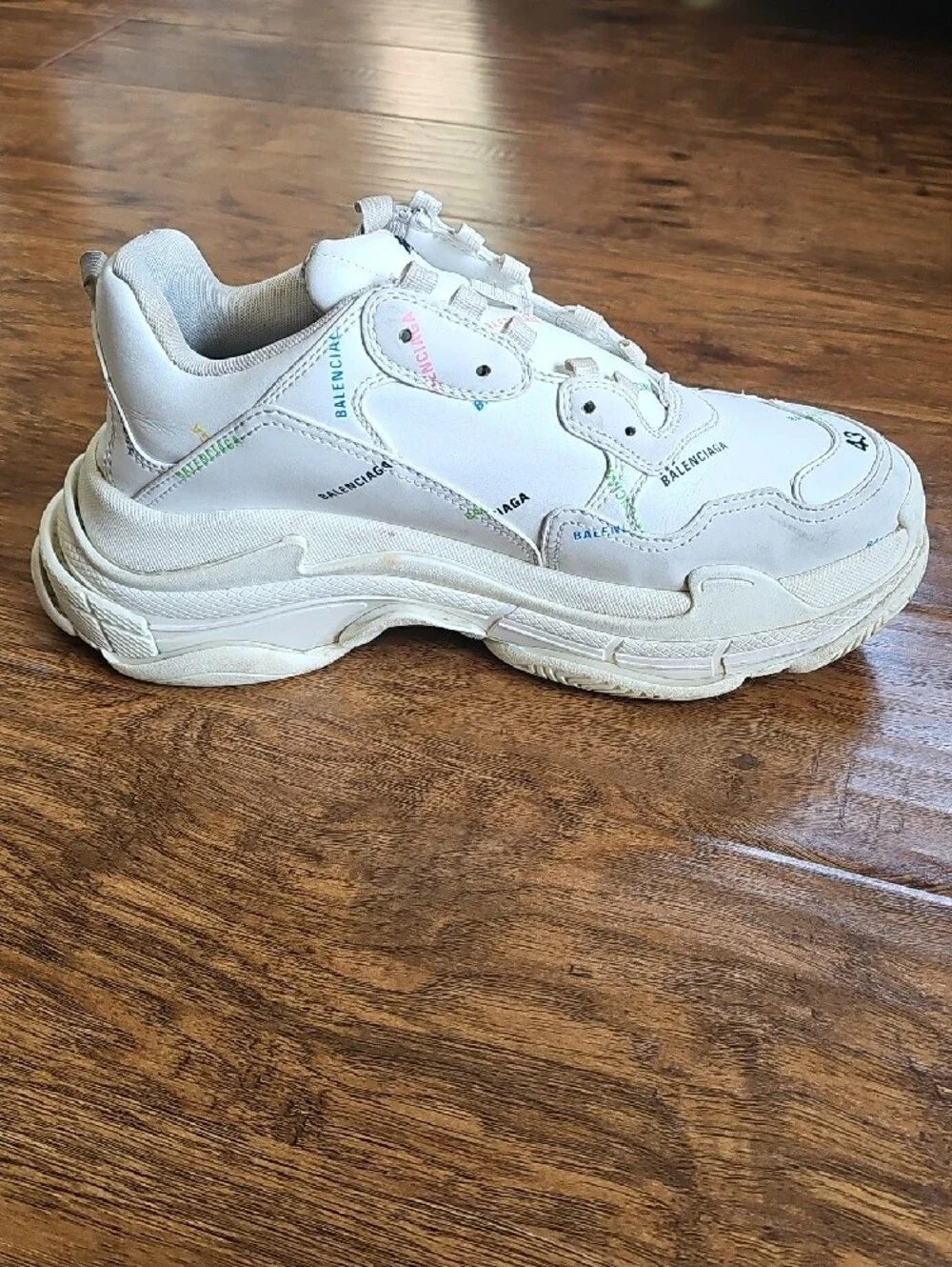 Balenciaga Triple S Sneaker 'Allover Logo - White Multi - Size 43  10US